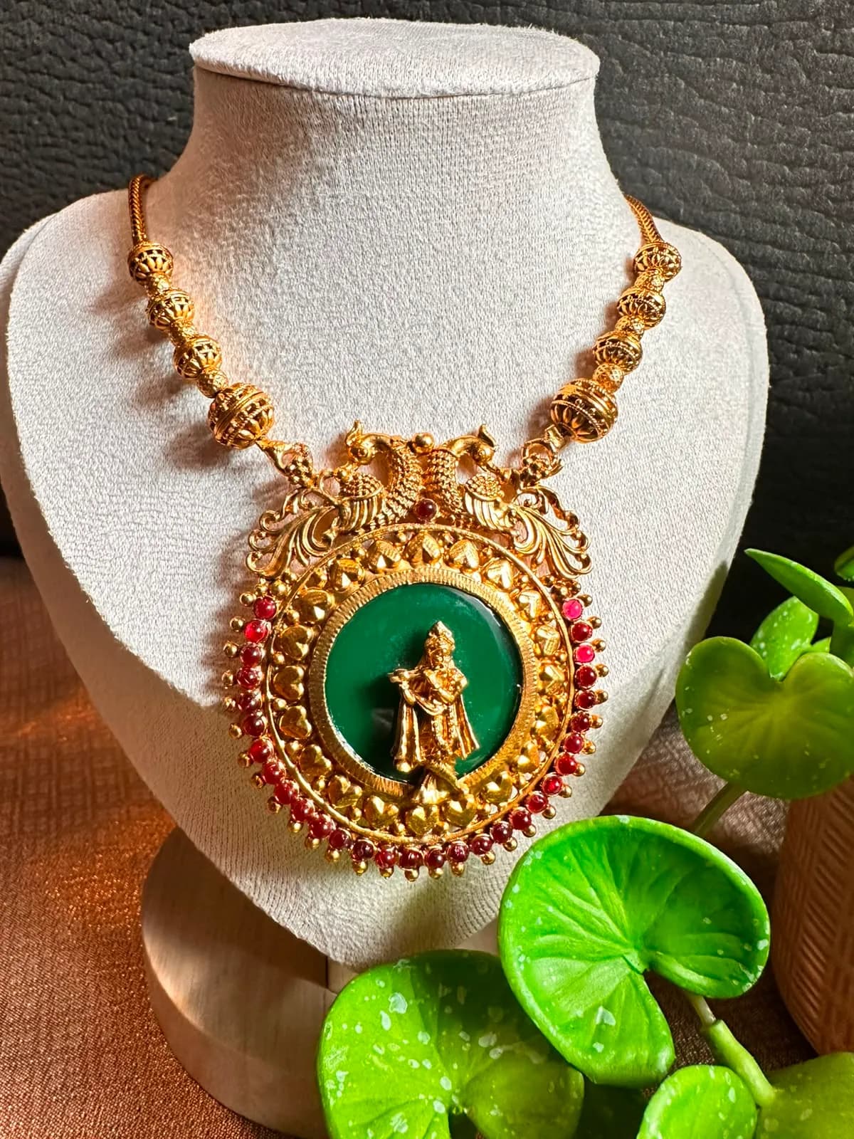 Krishna Traditional Style Palakka Pendant