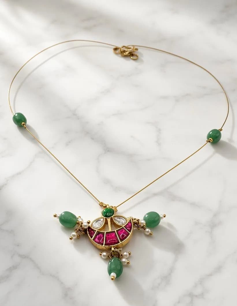Ruby Moon Invisible Necklace