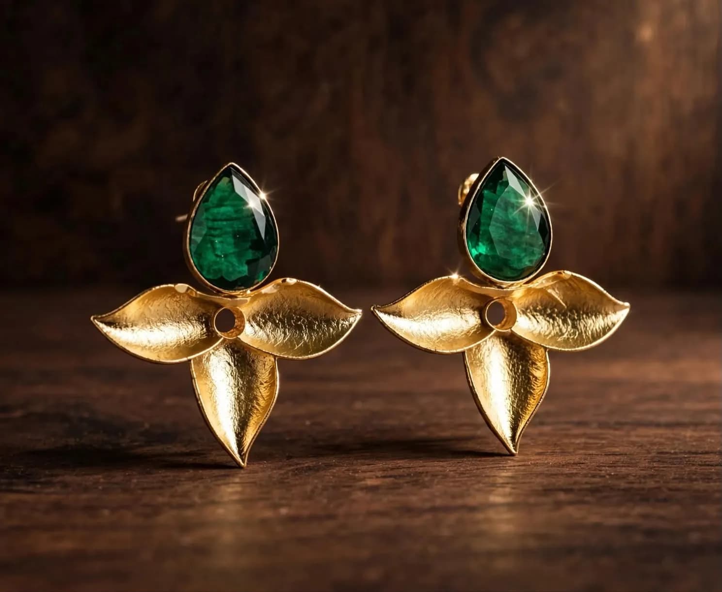 Rhodes Emerald Green Bloom Earrings