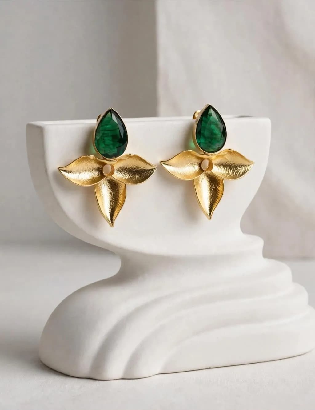 Rhodes Emerald Green Bloom Earrings
