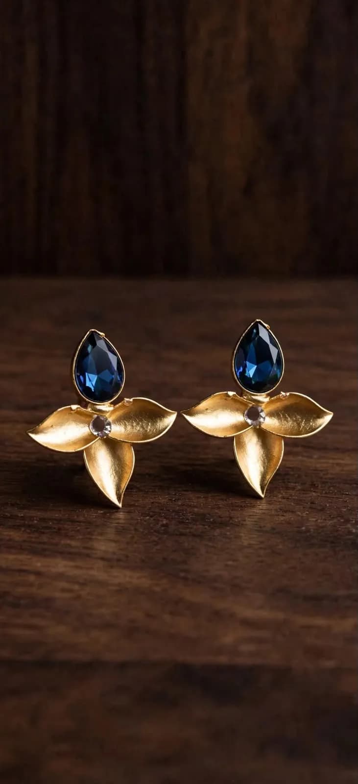 Rhodes Navy Blue Bloom Earrings
