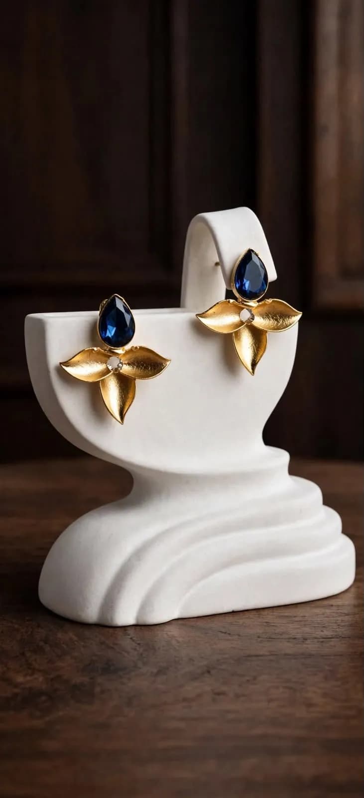 Rhodes Navy Blue Bloom Earrings