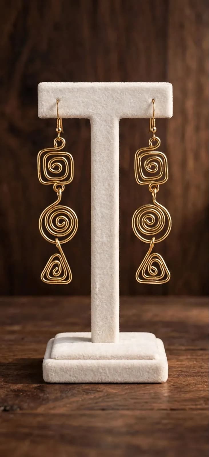 Triple Spiral Drop Earrings