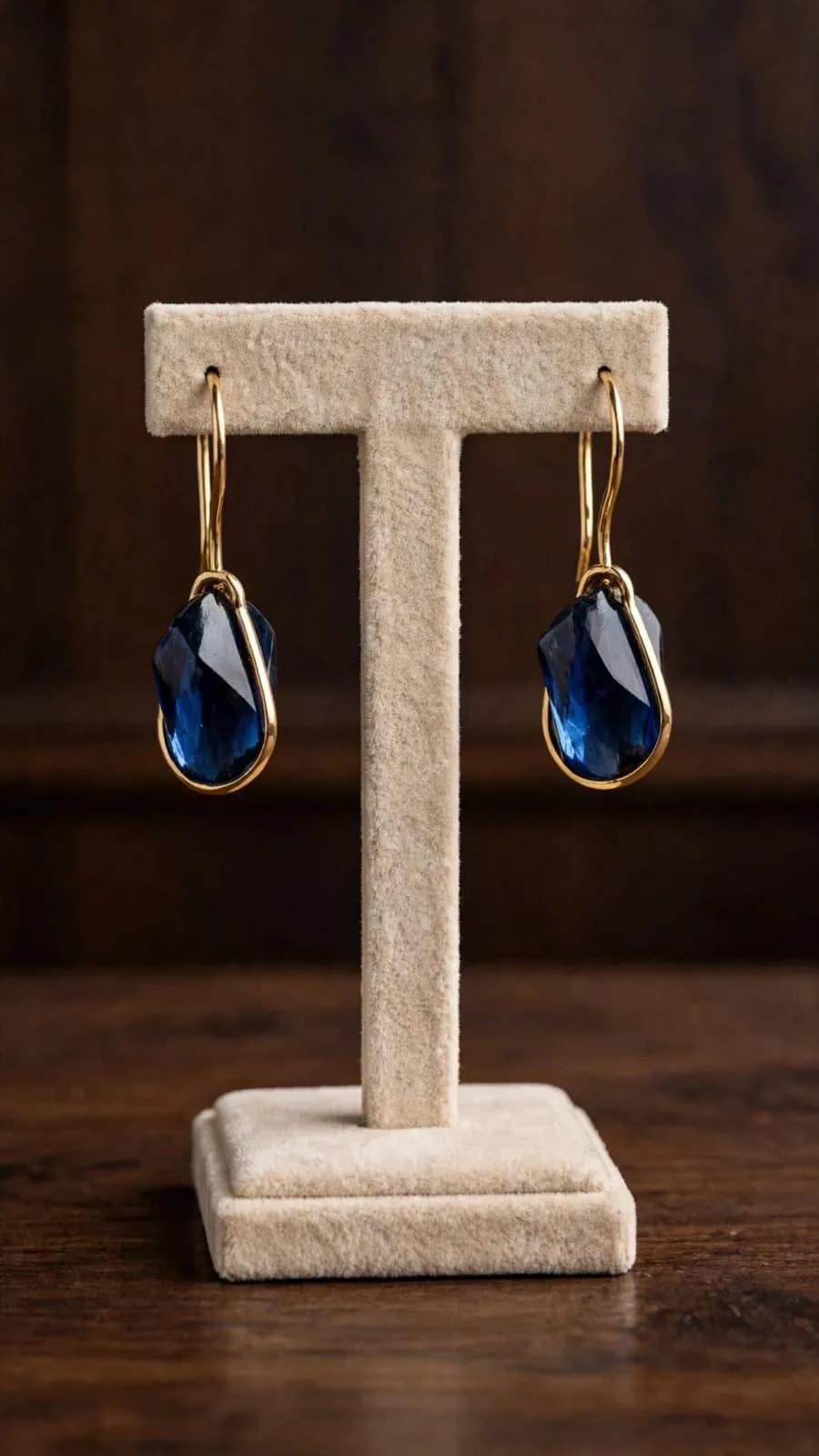 Navy Blue Teardrop Crystal Earrings