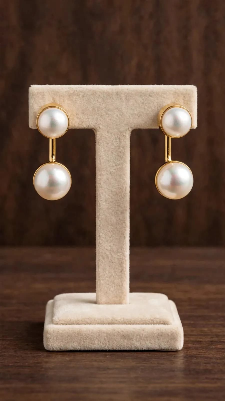 Double Pearl J-Hoop Earrings