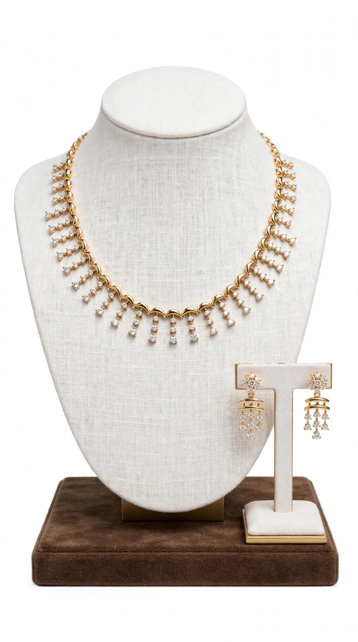 American Diamond Rainfall Choker Set