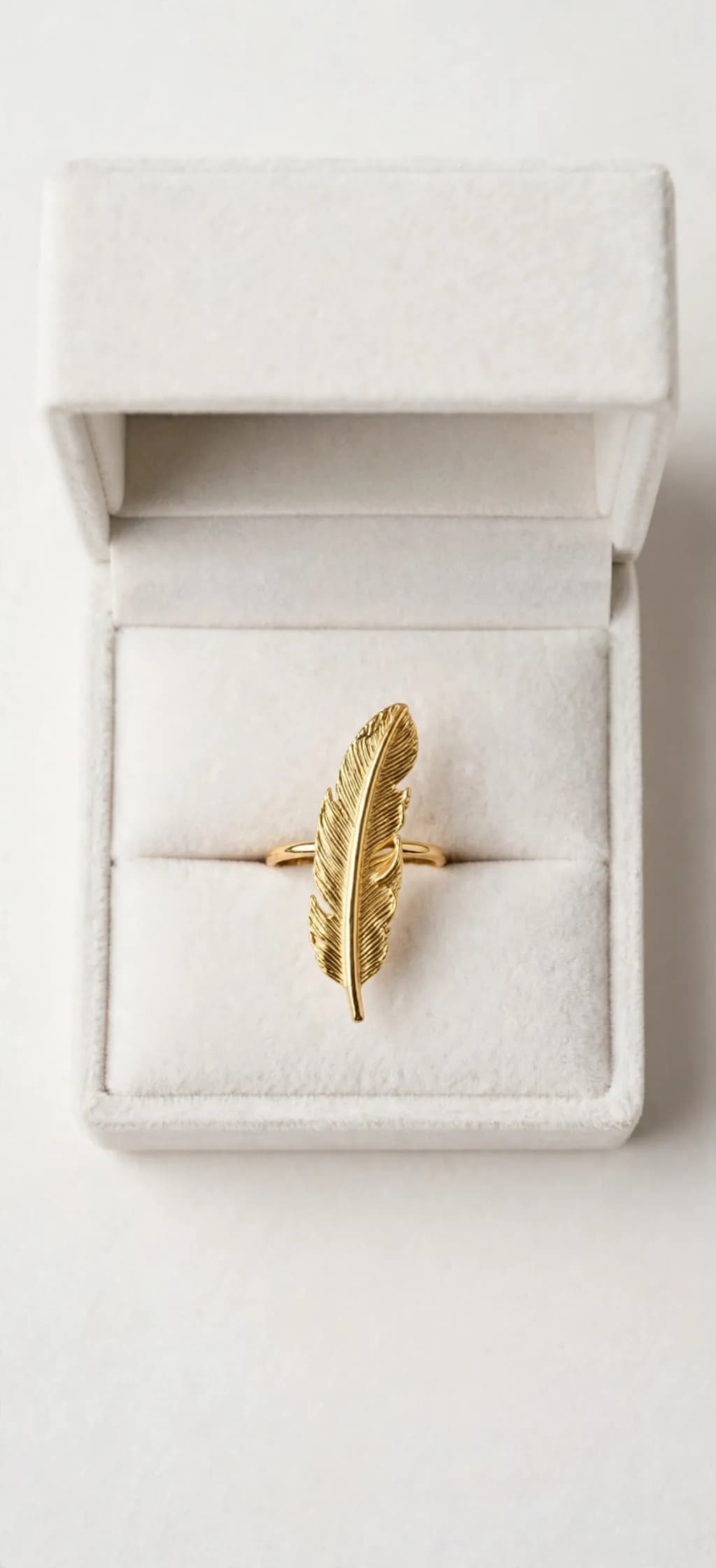 Golden Feather Long Ring
