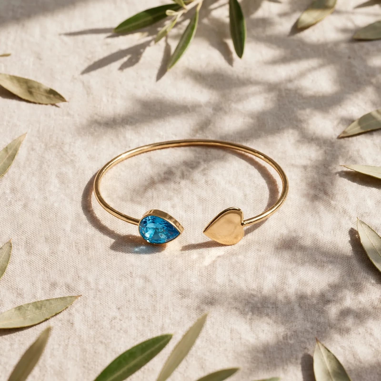 Ocean Drop & Golden Heart Cuff