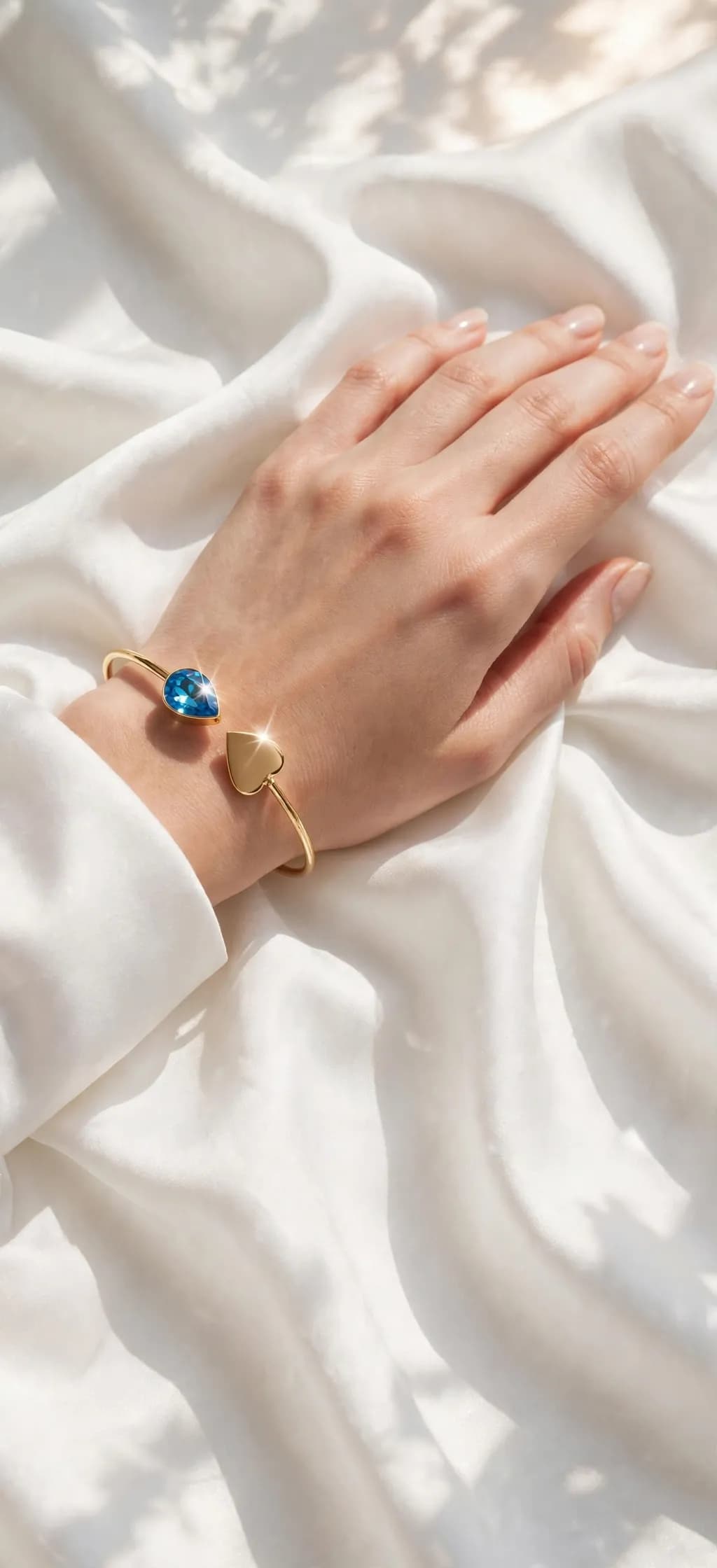 Ocean Drop & Golden Heart Cuff
