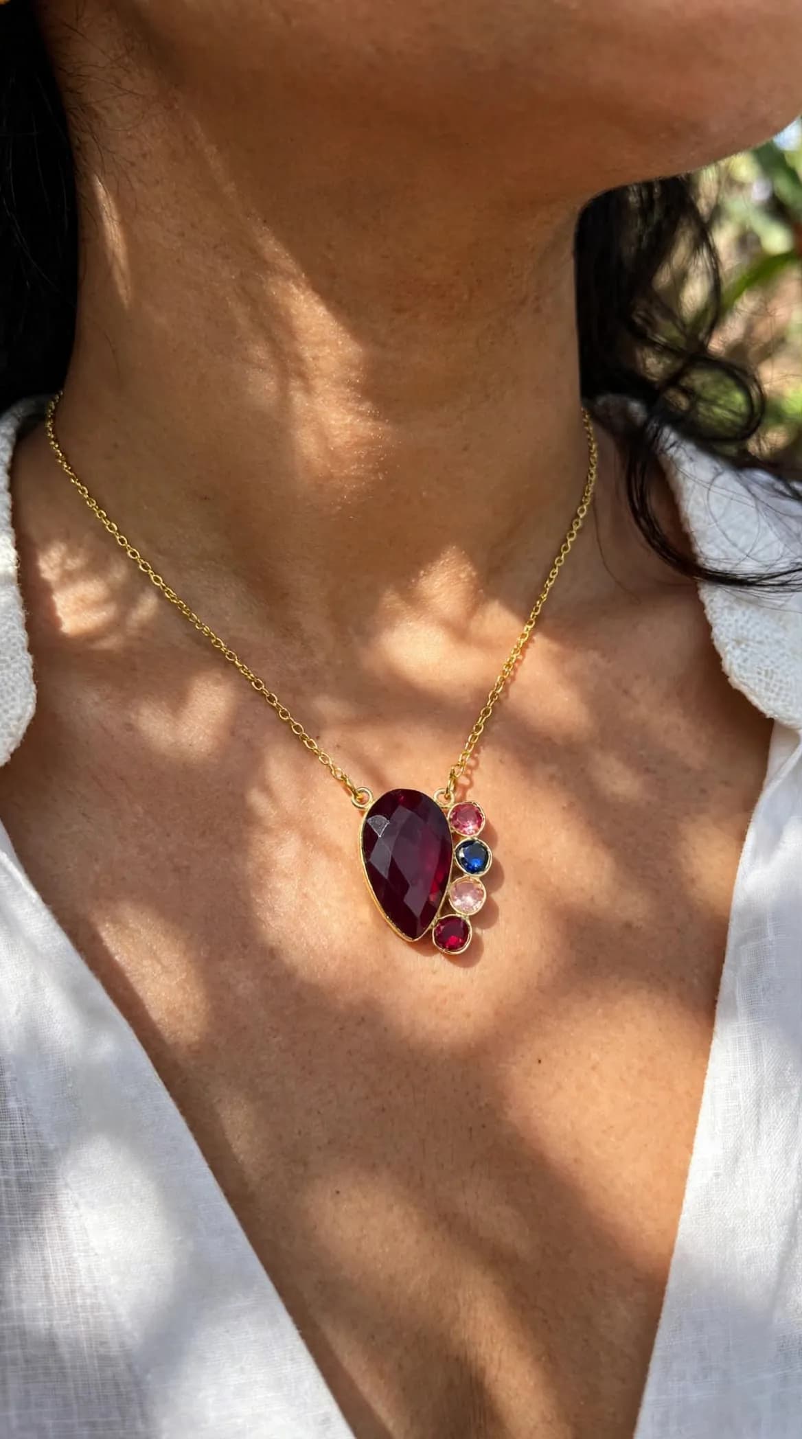 Crimson Wine Cascade Pendant