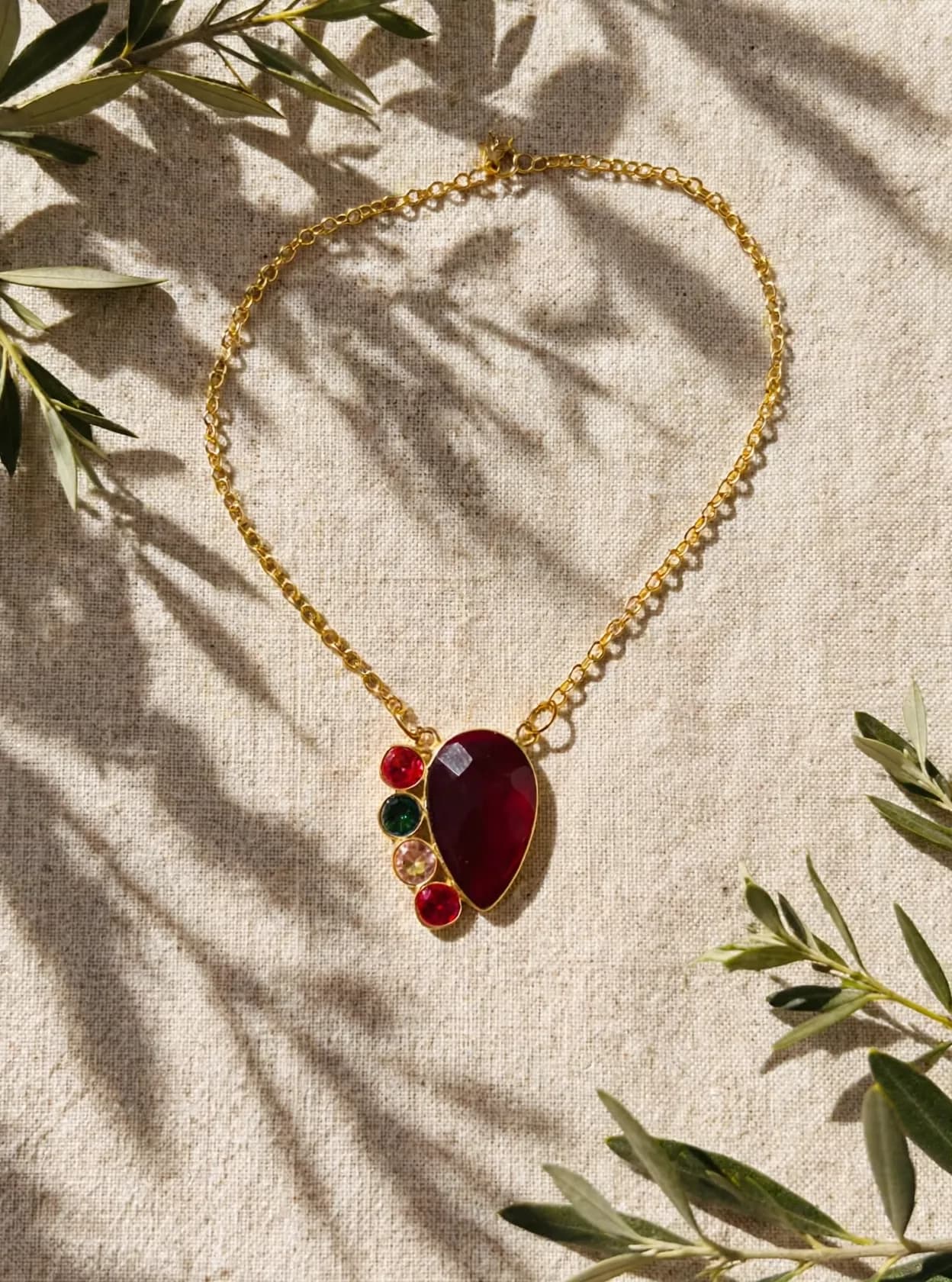 Crimson Wine Cascade Pendant