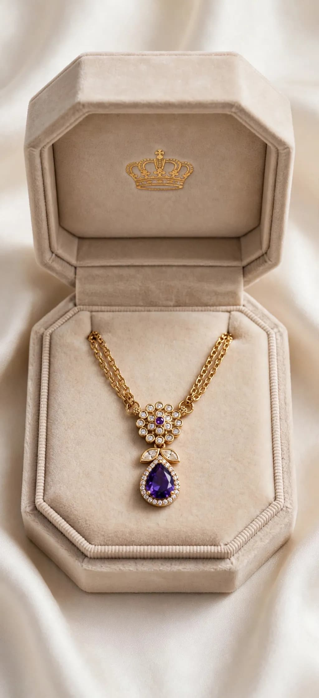 Double Chain Purple Teardrop
