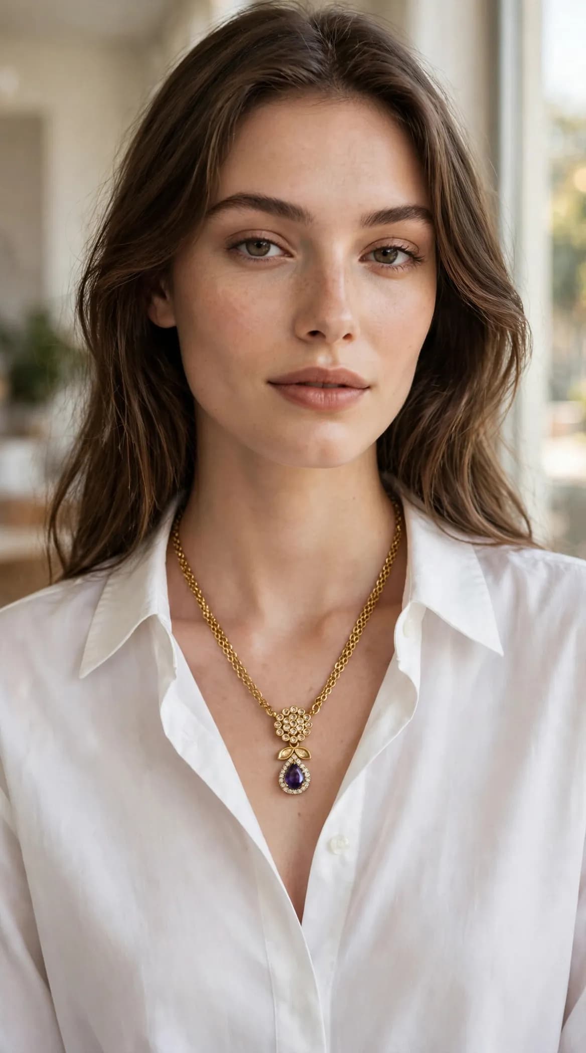 Double Chain Purple Teardrop