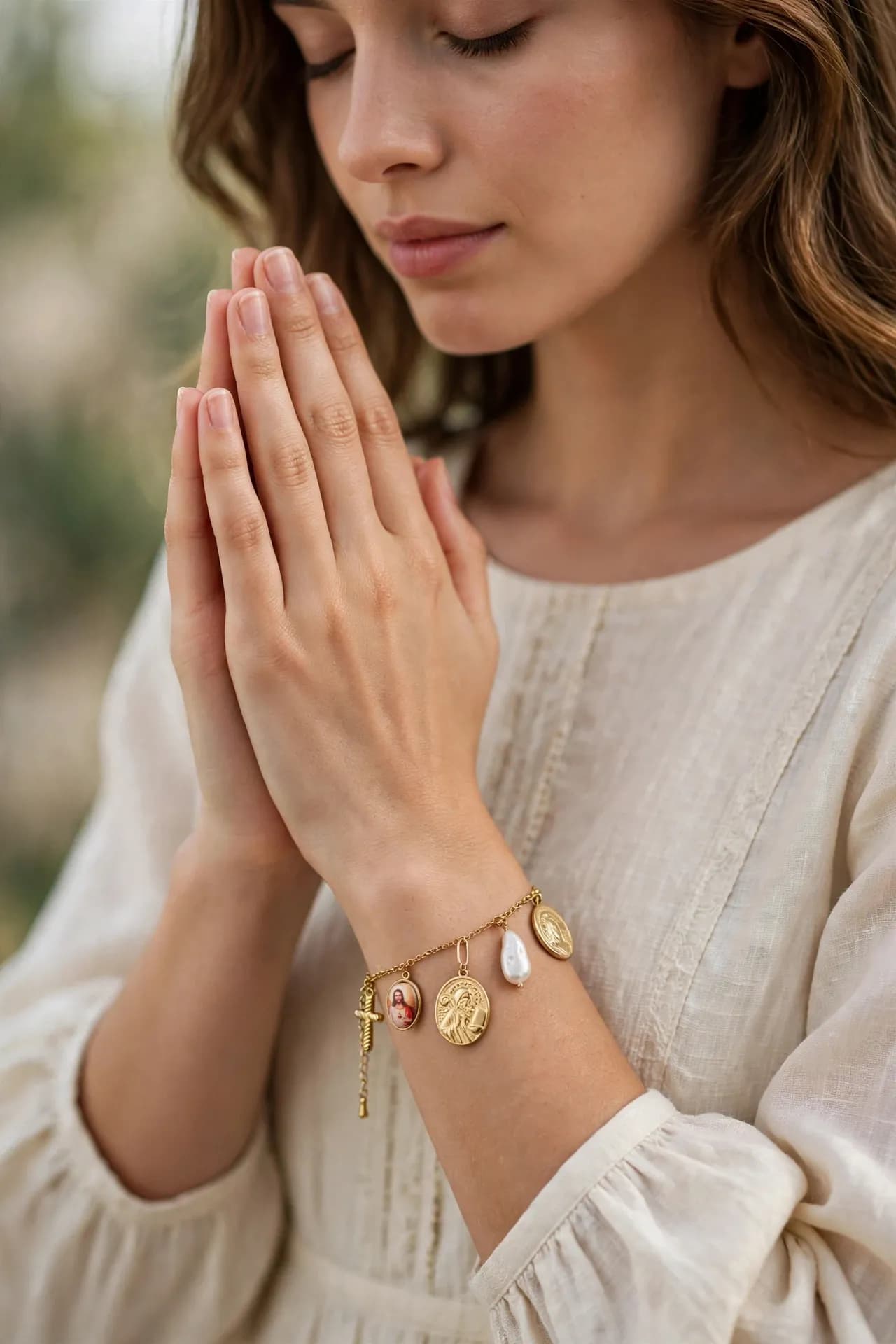 Cross & Pearl Bracelet
