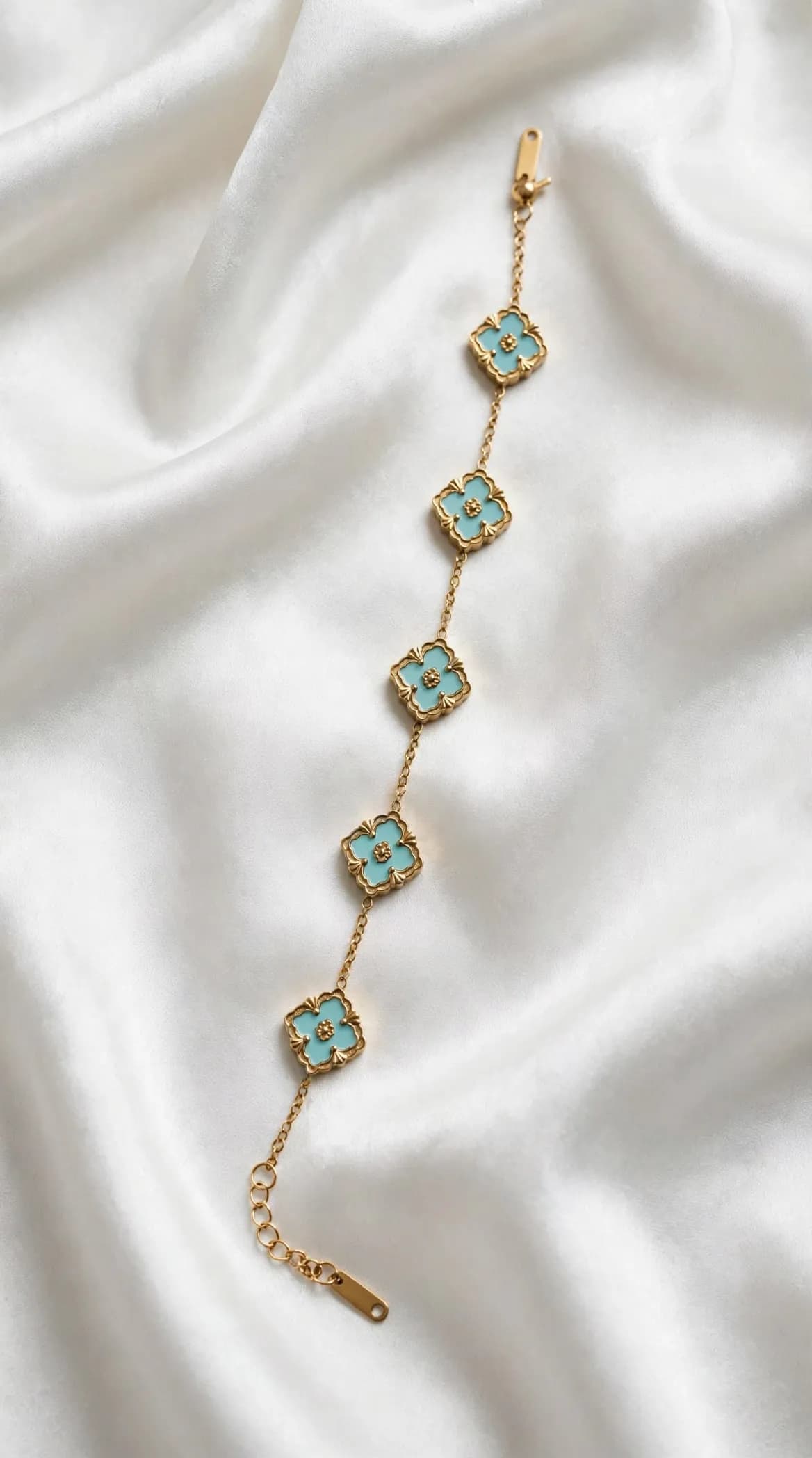 Aqua Sky 5-Clover Bracelet