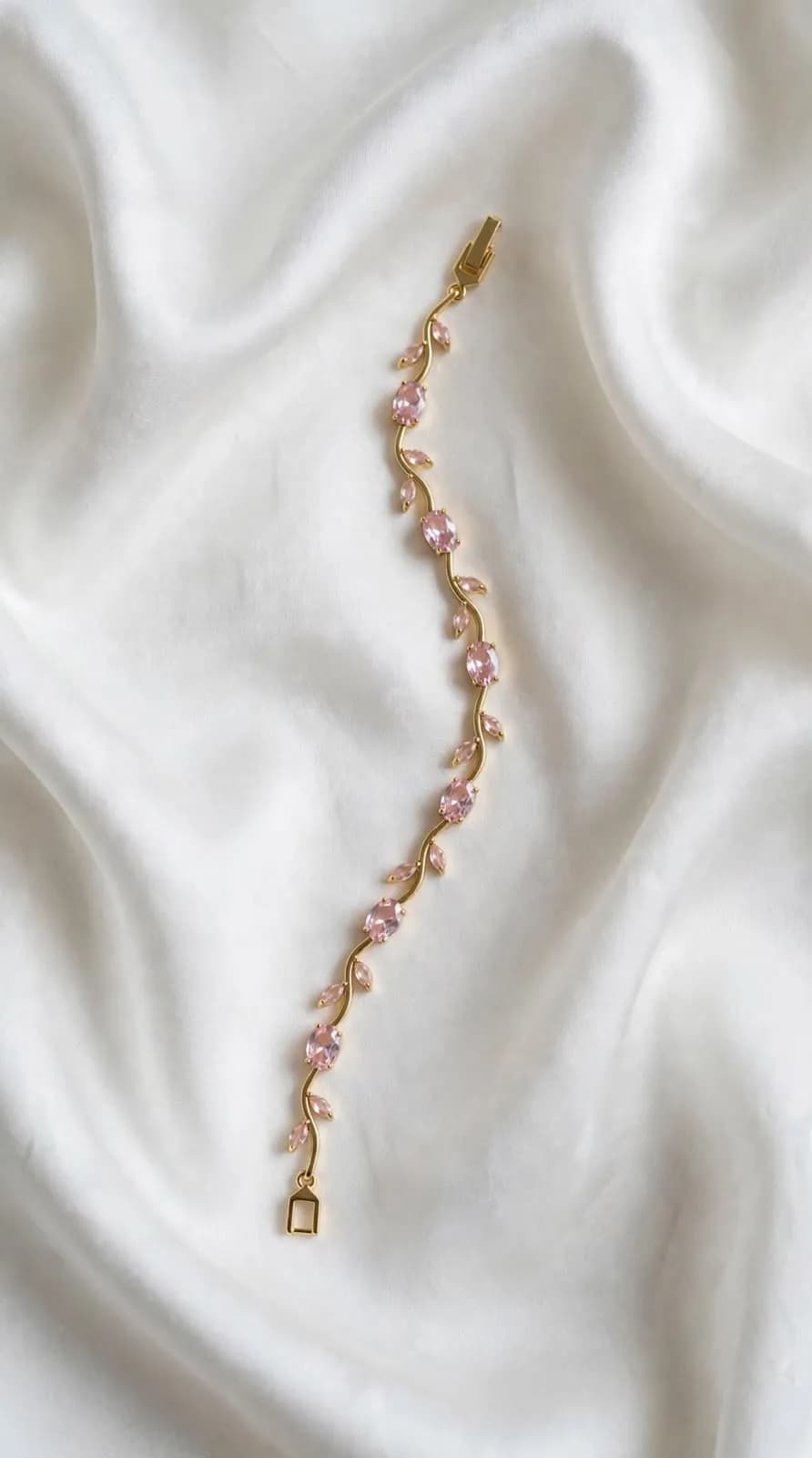 Blush Vine Pink Zircon Bracelet