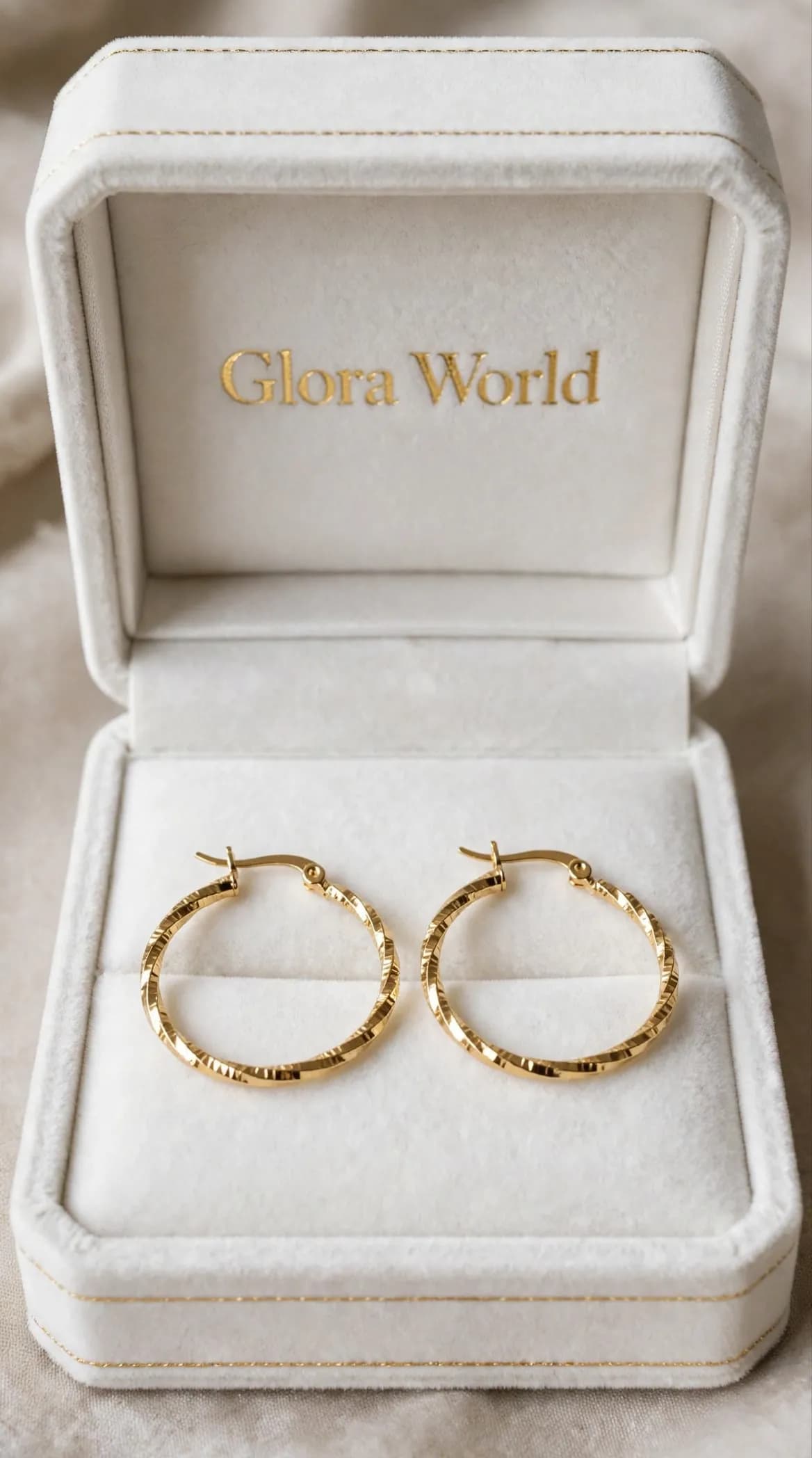 Golden Sparkle Wave Hoops