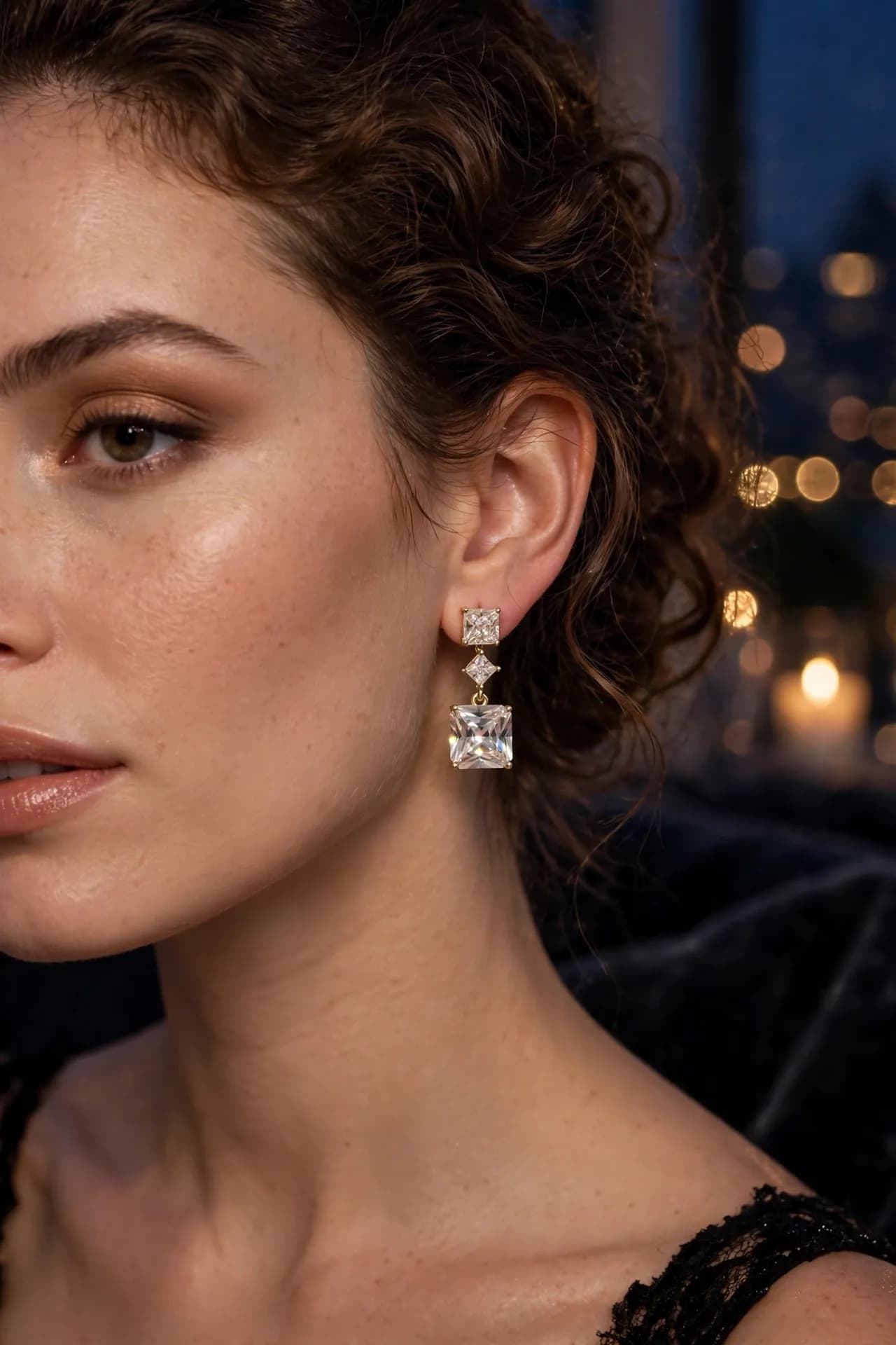 Triple Princess Drop Earrings