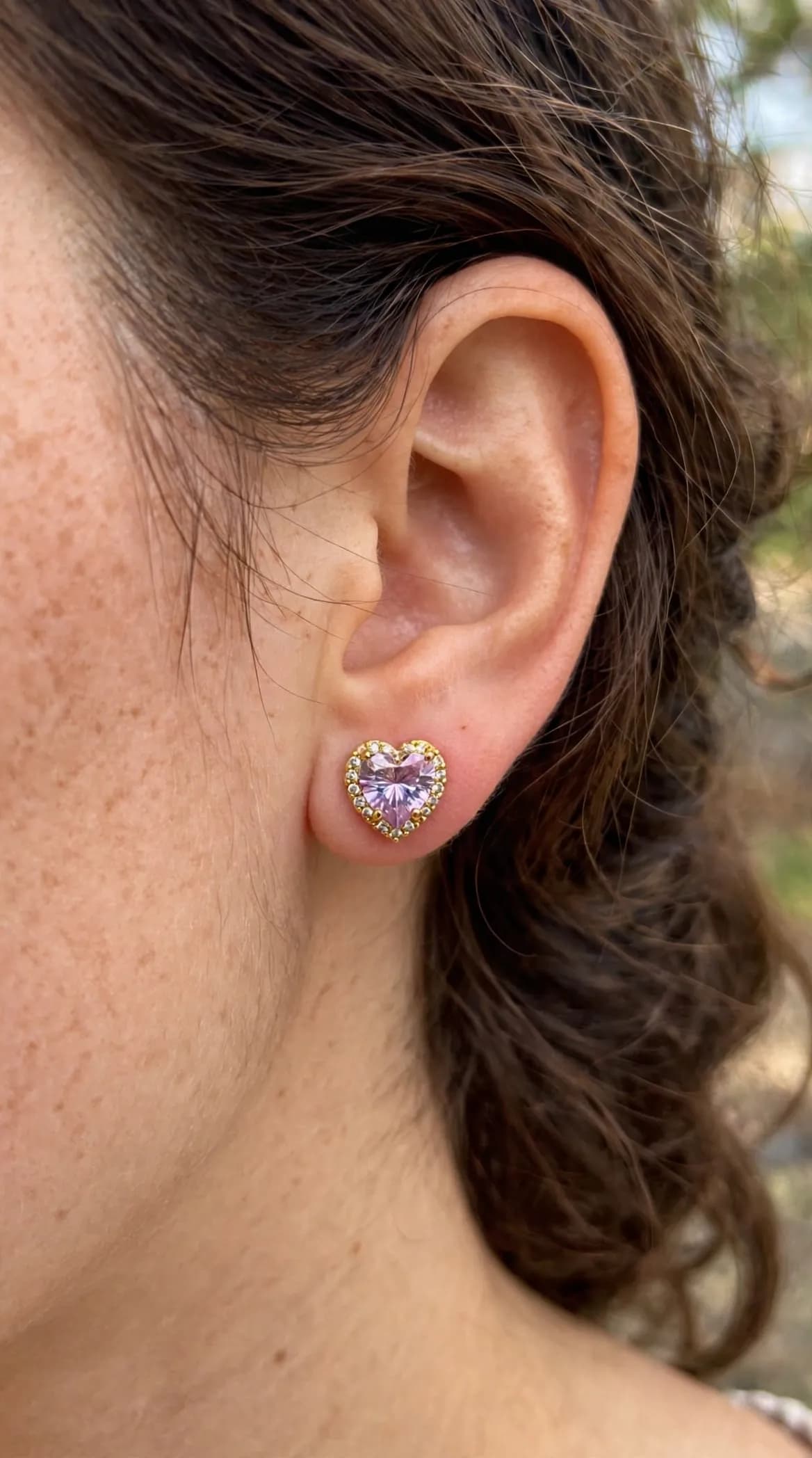 Halo Heart Studs