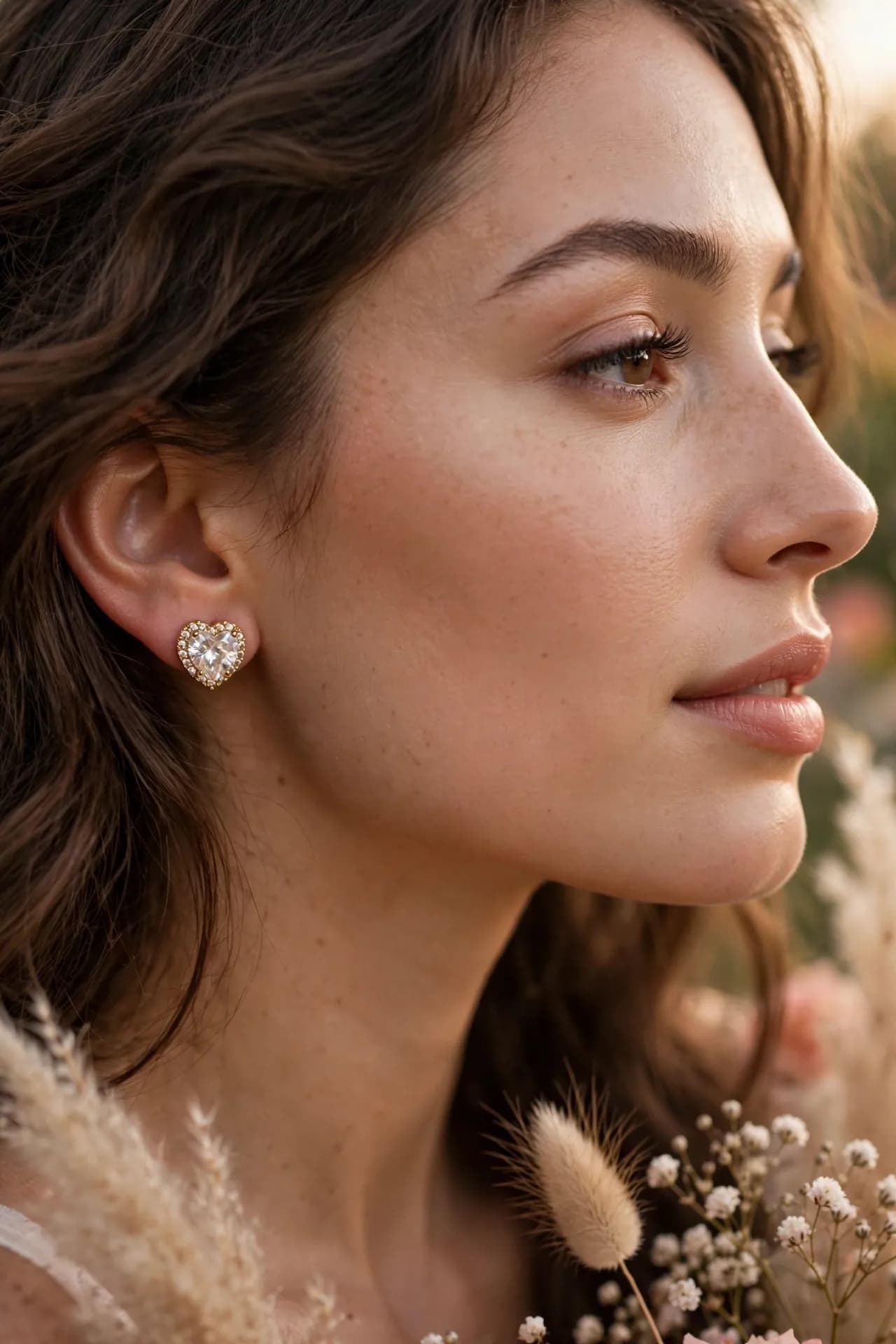 Halo Heart Studs