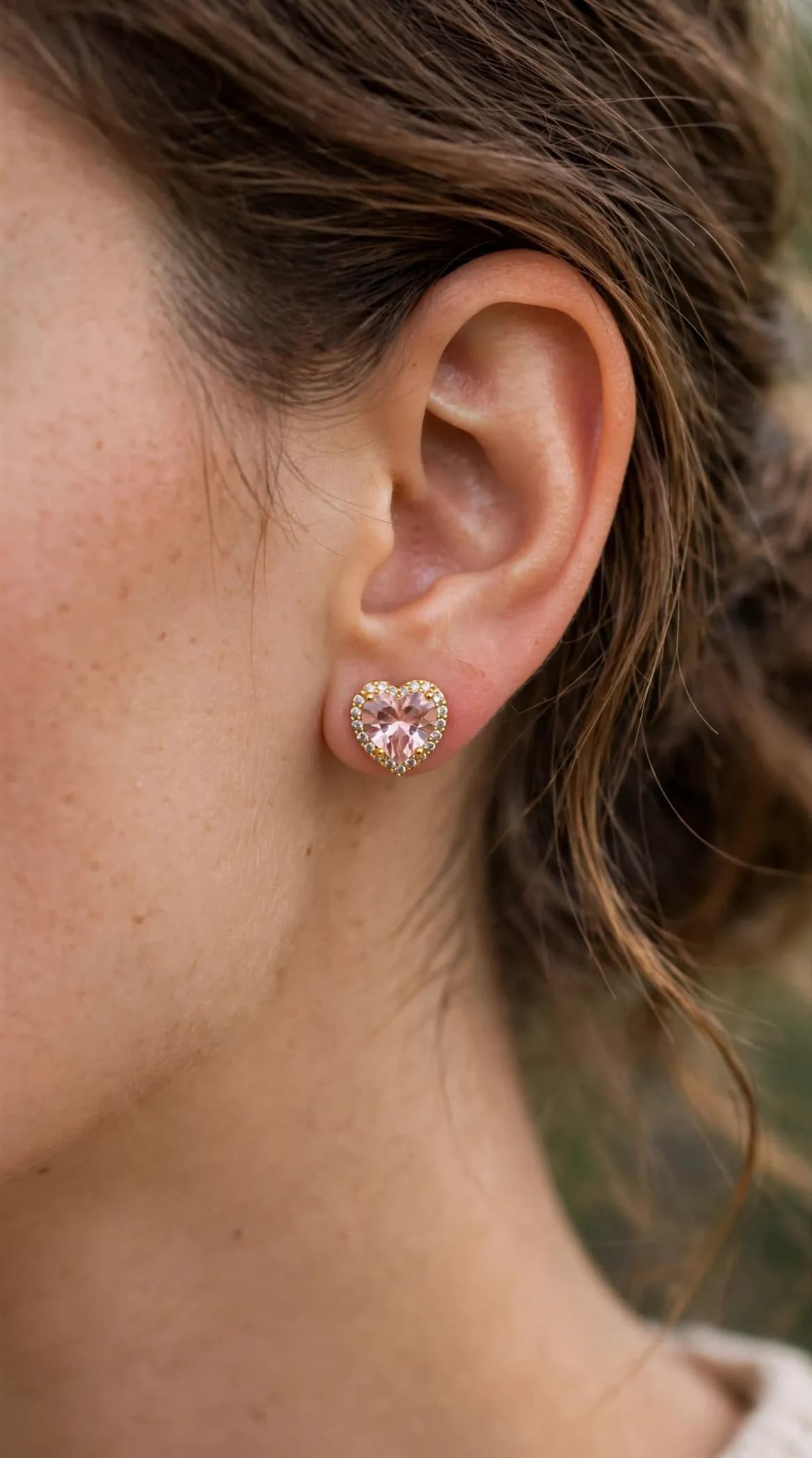 Halo Heart Studs
