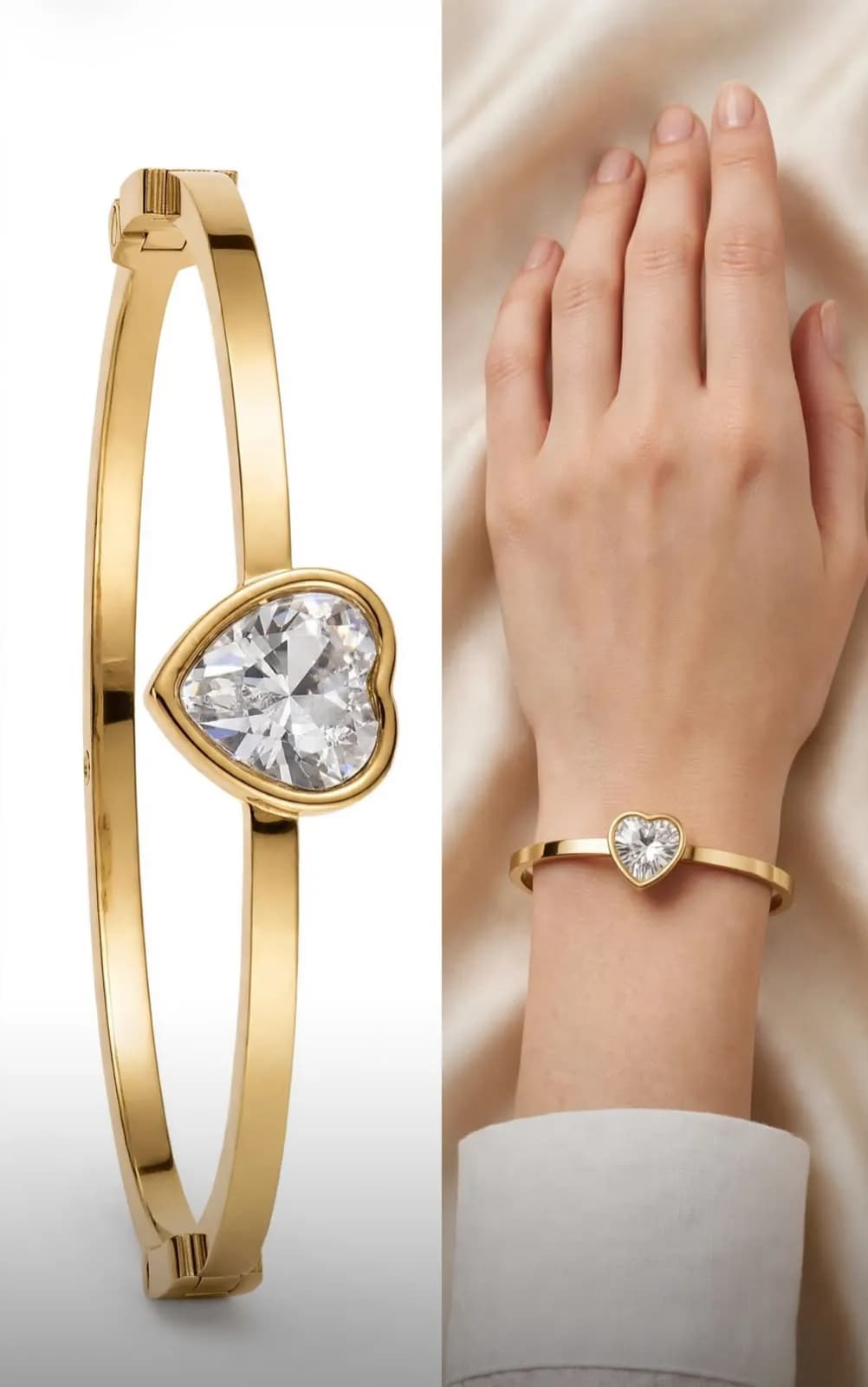 Heart bracelet bangle