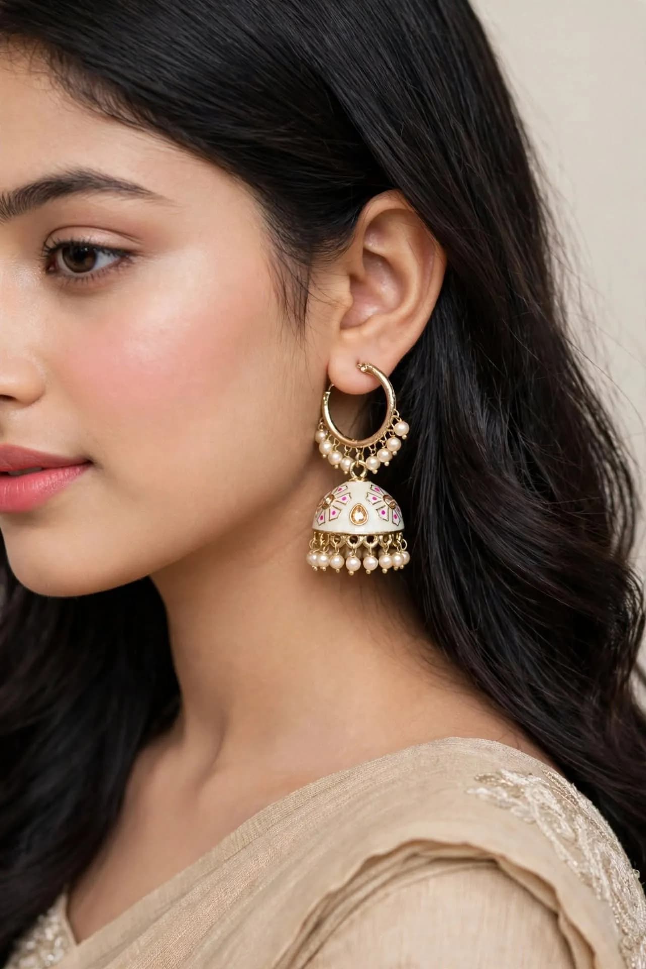 Pearl Hoop Jhumka