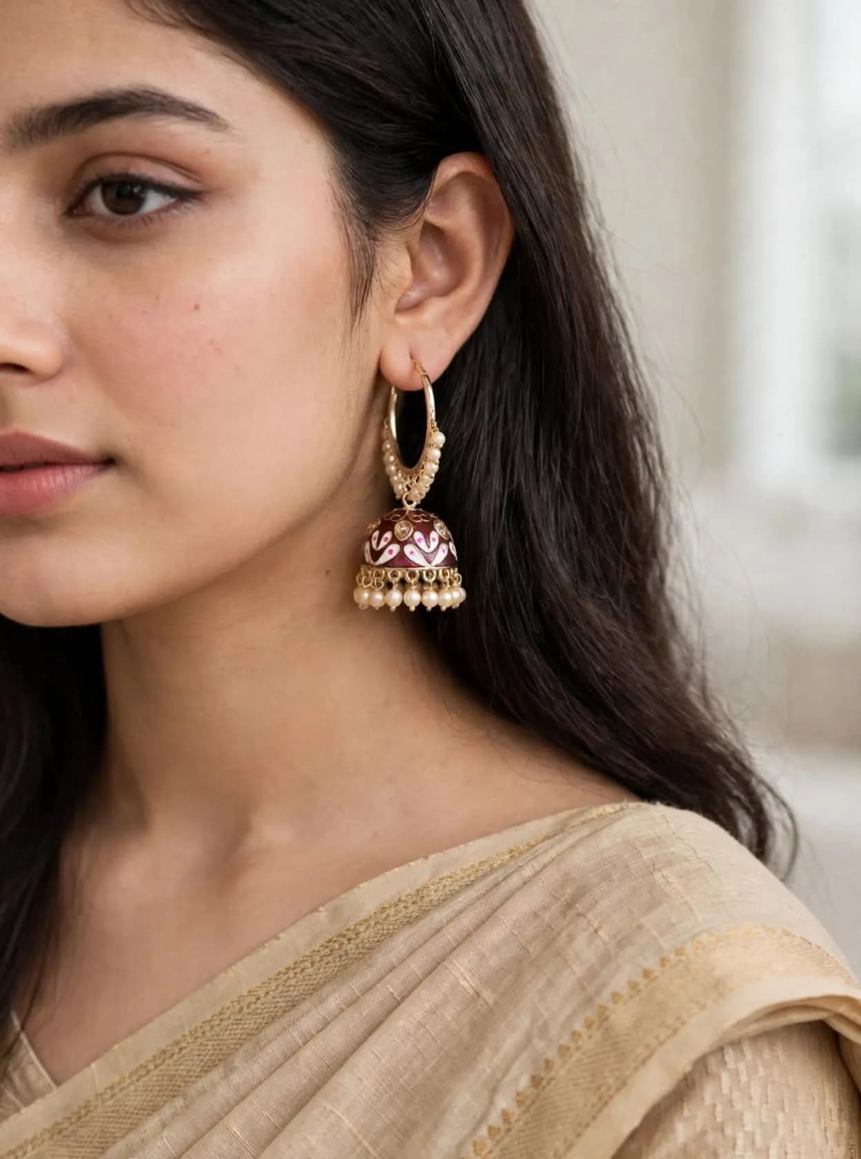 Pearl Hoop Jhumka